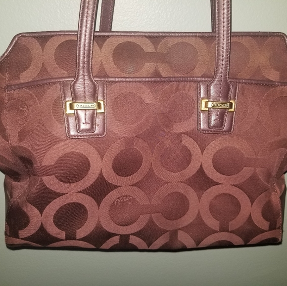** Sold Coach Signature Jacquard Satchel - Picture 2 of 9